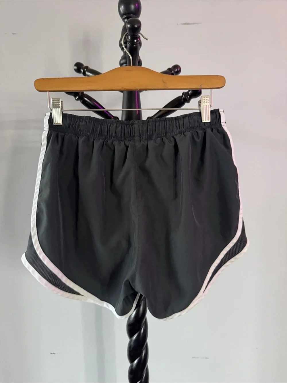 Nike Women's Black Athletic Shorts with White Trim
